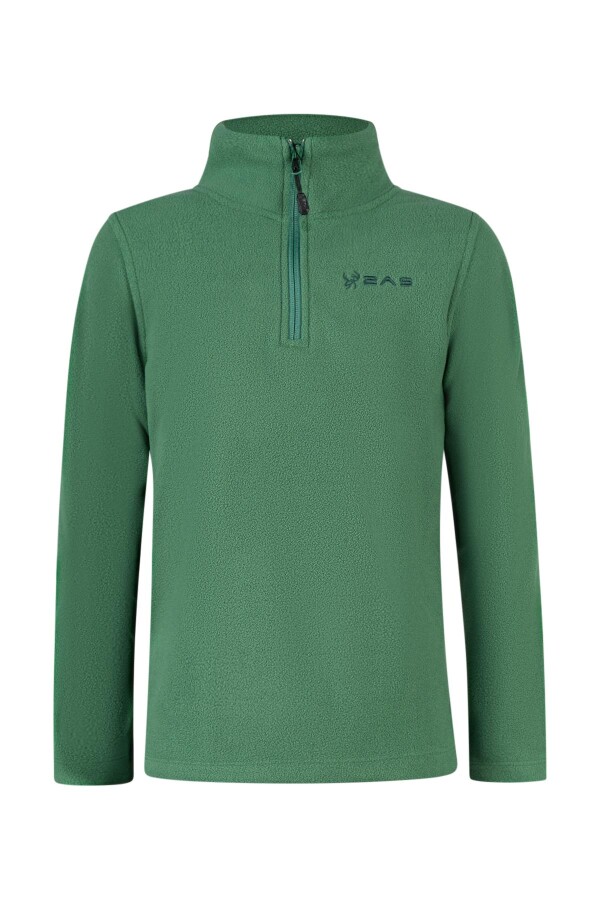 2AS Clara Çocuk Yarım Fermuarlı İnce Polar Sweatshirt Yeşil - 2AS