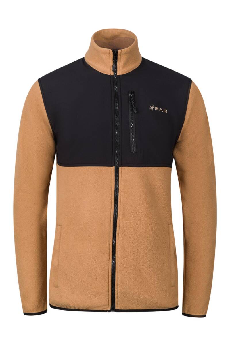 2AS Cliff Erkek Parçalı İnce Polar Sweatshirt Camel - 1