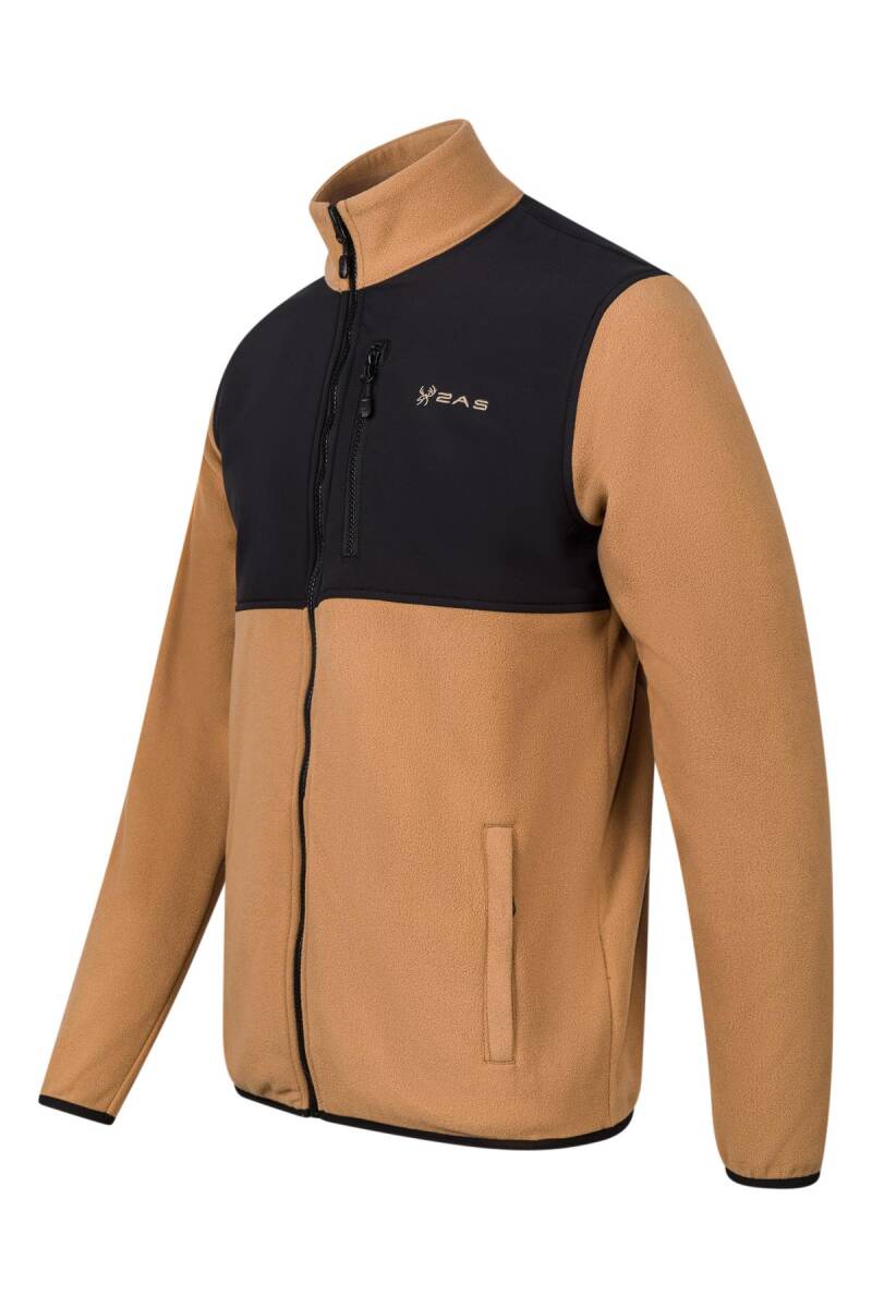 2AS Cliff Erkek Parçalı İnce Polar Sweatshirt Camel - 2
