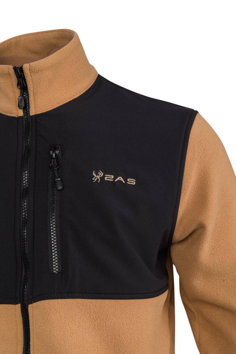 2AS Cliff Erkek Parçalı İnce Polar Sweatshirt Camel - 3