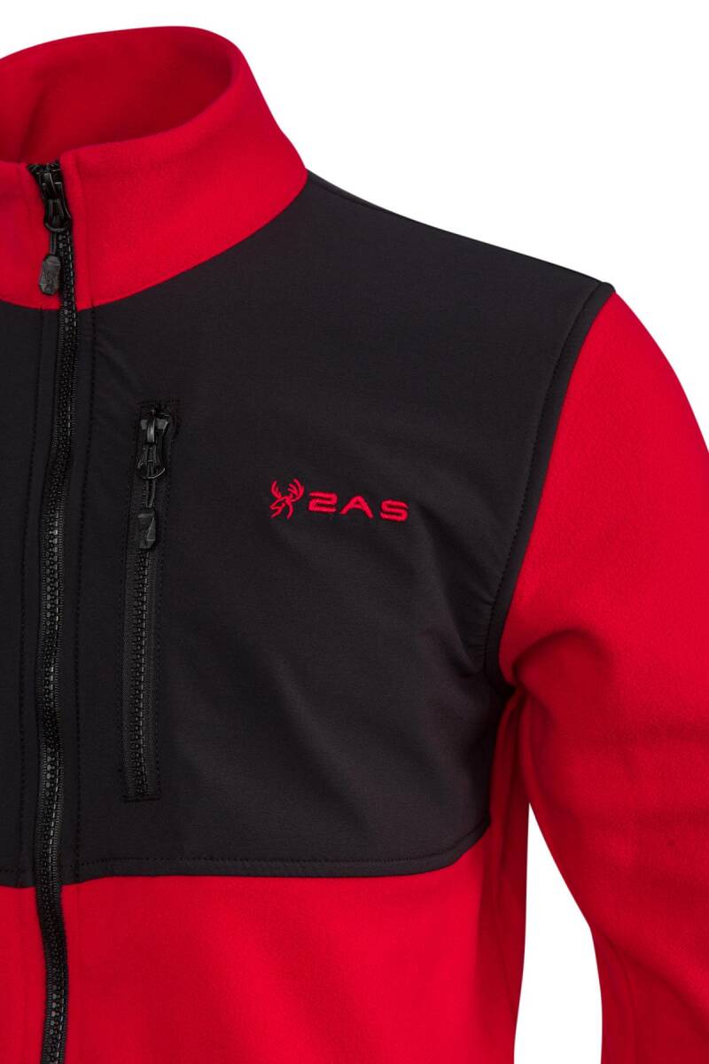 2AS Cliff Erkek Parçalı İnce Polar Sweatshirt Kırmızı - 3