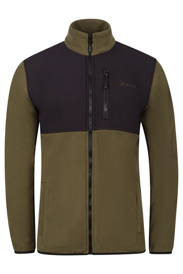 2AS Cliff Erkek Parçalı İnce Polar Sweatshirt Haki - 2AS