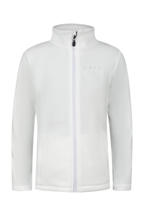 2AS Crystal Çocuk Tam Fermuarlı İnce Polar Sweatshirt Beyaz - 2AS