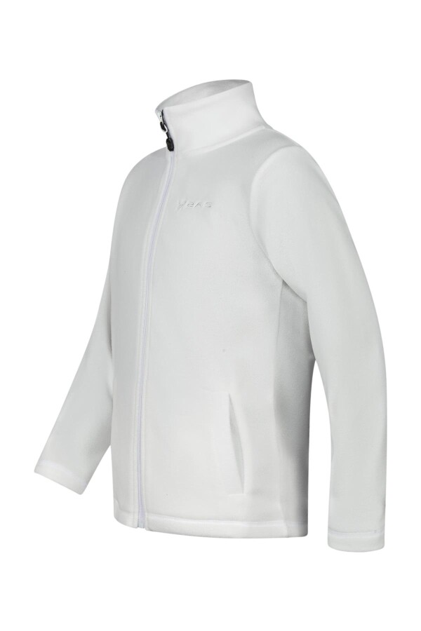 2AS Crystal Çocuk Tam Fermuarlı İnce Polar Sweatshirt Beyaz - 2AS (1)
