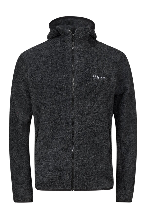 2AS Edgar Erkek Kapşonlu Havlu Merino Sweatshirt Siyah 