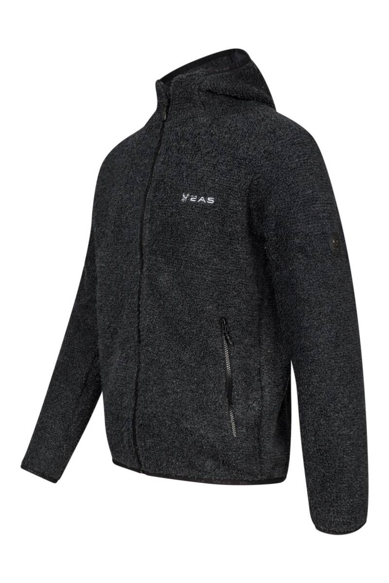2AS Edgar Erkek Kapşonlu Havlu Merino Sweatshirt Siyah - 2