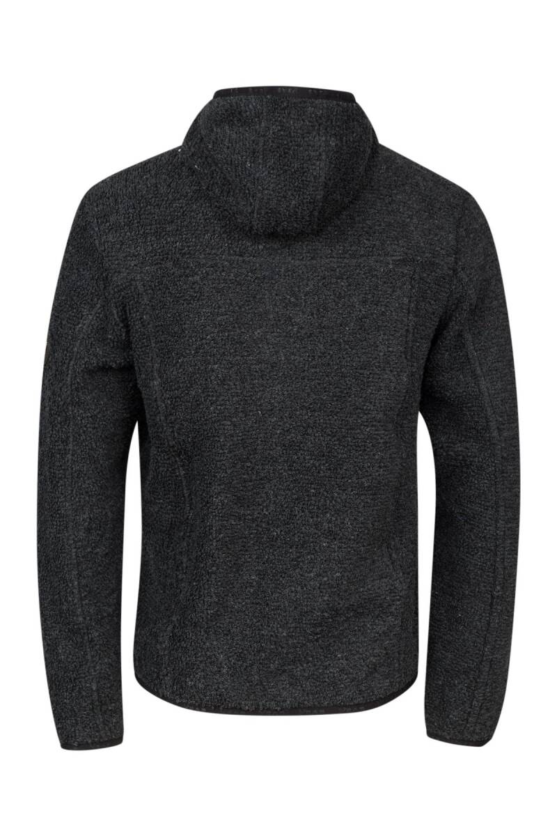 2AS Edgar Erkek Kapşonlu Havlu Merino Sweatshirt Siyah - 4