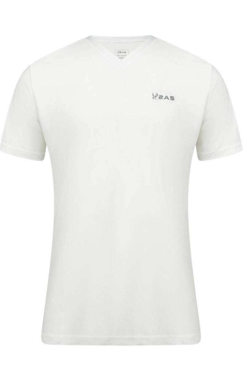 2AS Elba V Yaka T-shirt Beyaz - 1