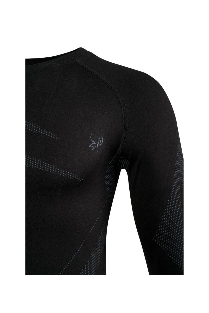 2AS Erkek Heatwave Seamless Baselayer Üst İçilk Siyah/Gri - 4