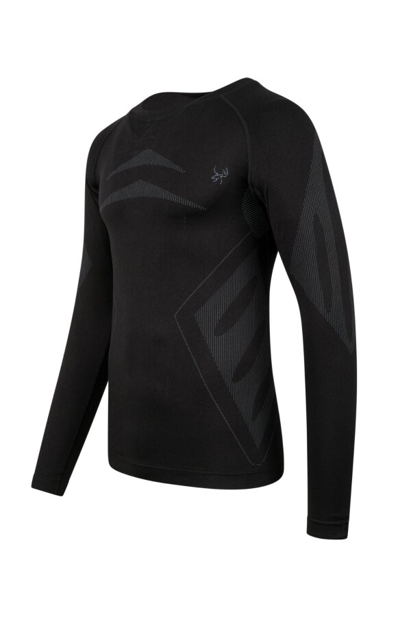 2AS Erkek Heatwave Seamless Baselayer Üst İçilk Siyah/Gri - 2AS (1)