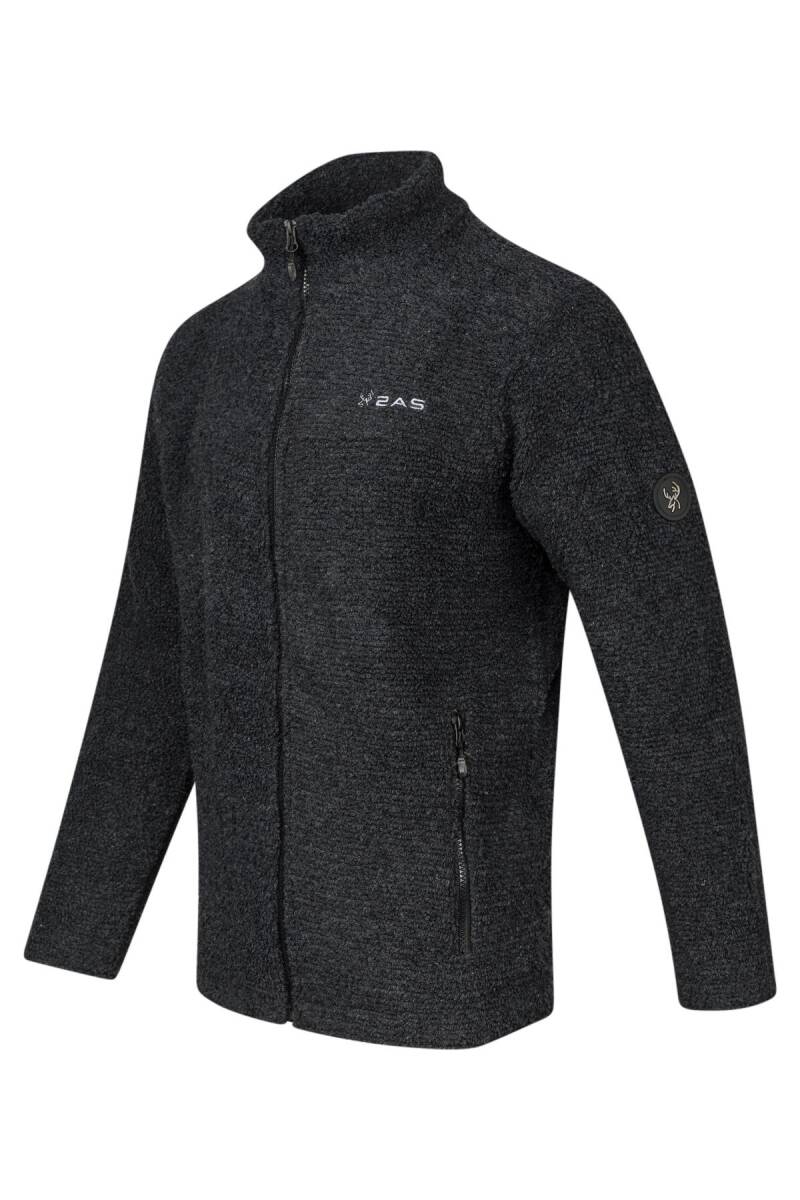 2AS Hanoi Erkek Dik Yaka Havlu Merino Sweatshirt Siyah - 2