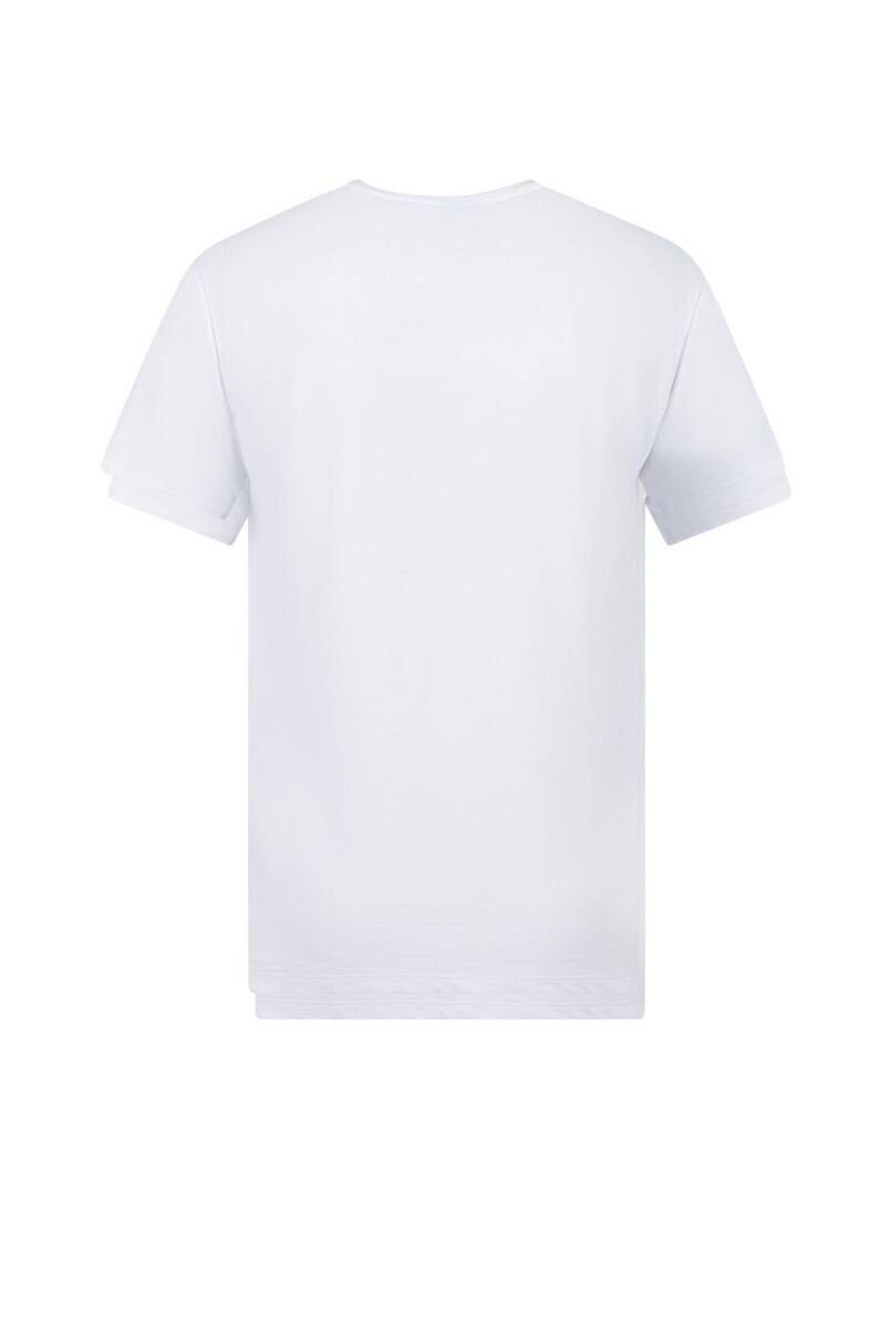 2AS Kalei Sıfır Yaka T-Shirt Beyaz - 4