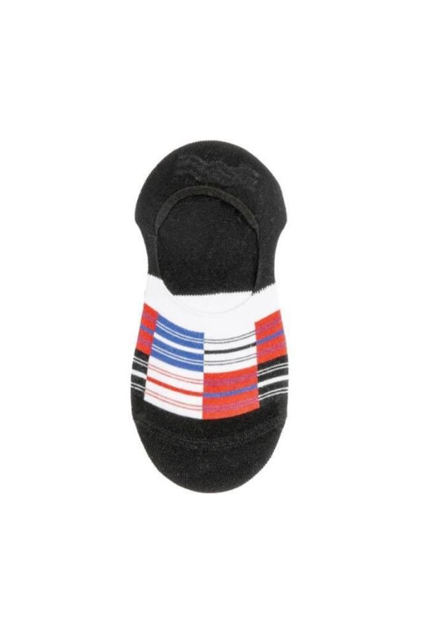 2AS Kırmızı Siyah Çizgili Babet Çorap - 2AS