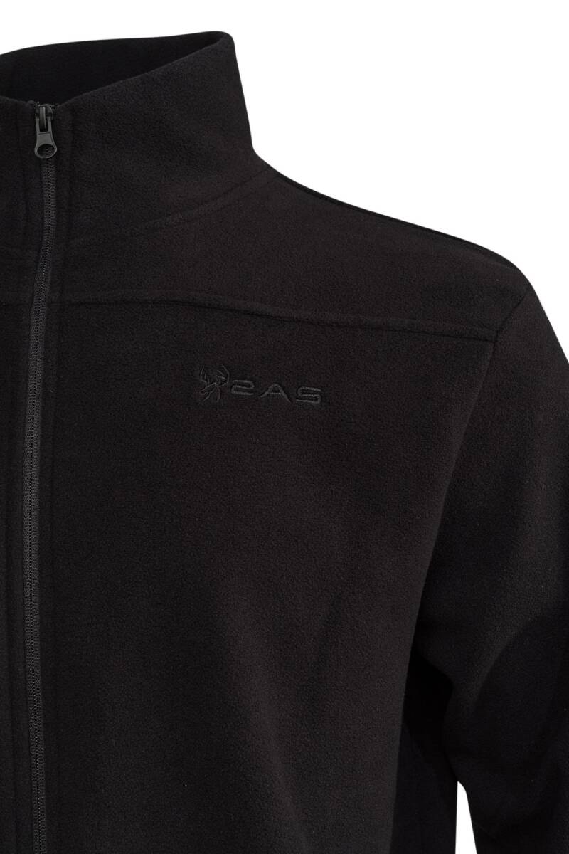 2AS Larry Erkek Tam Fermuarlı Polar Sweatshirt Siyah - 3