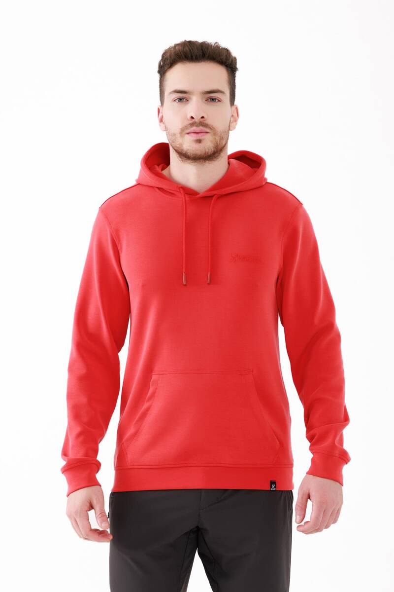 2AS Oliver Erkek Kapüşonlu Sıfır Yaka Sweatshirt Kırmızı - 2