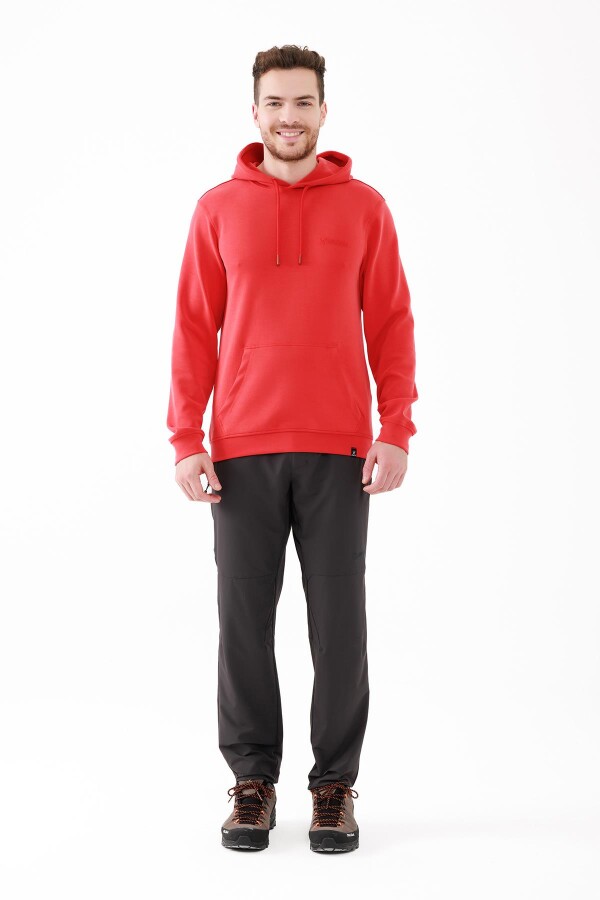 2AS Oliver Erkek Kapüşonlu Sıfır Yaka Sweatshirt Kırmızı