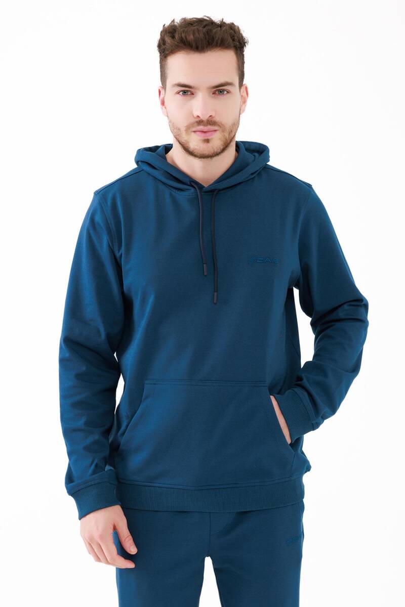 2AS Oliver Erkek Kapüşonlu Sıfır Yaka Sweatshirt Lacivert - 3