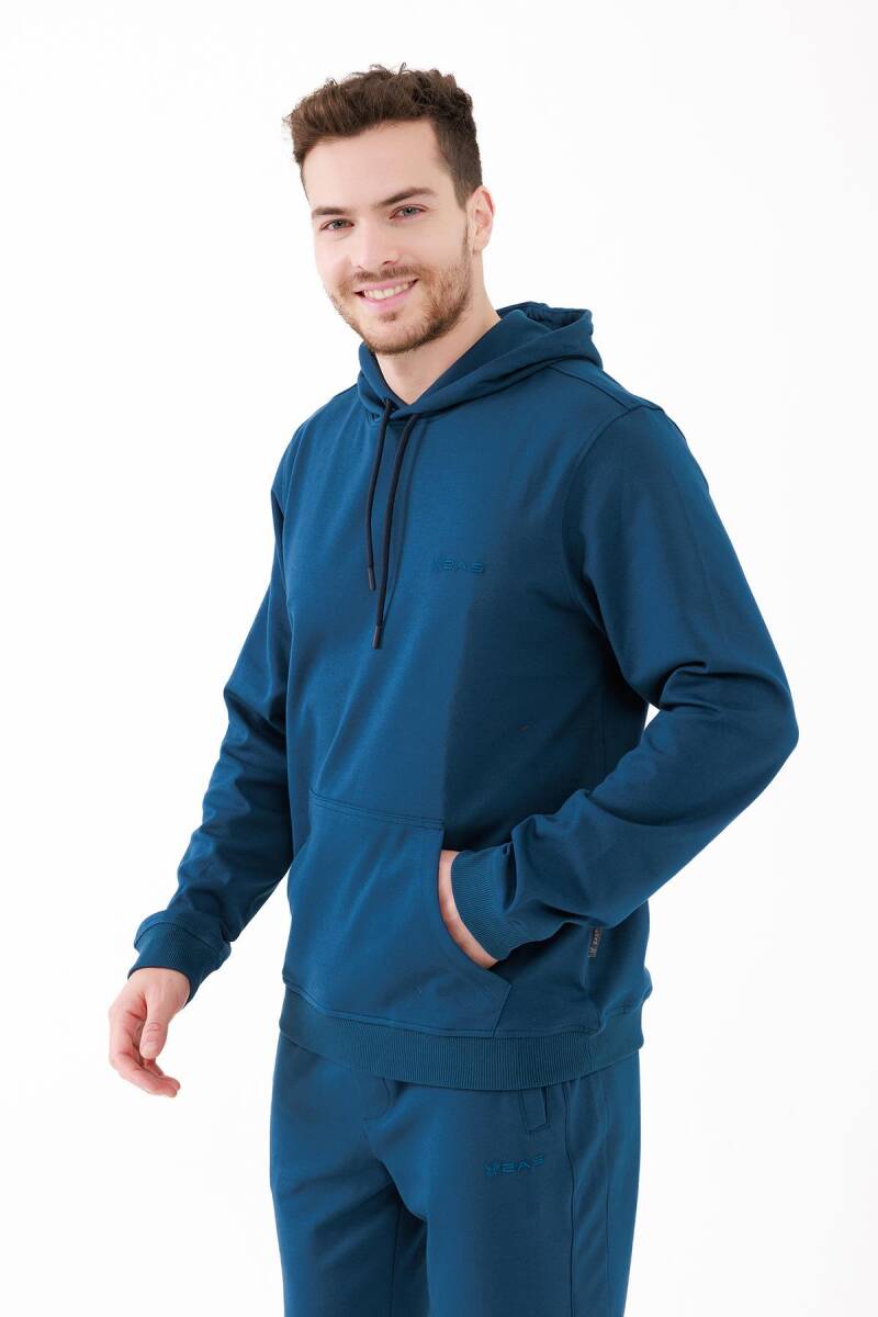 2AS Oliver Erkek Kapüşonlu Sıfır Yaka Sweatshirt Lacivert - 4