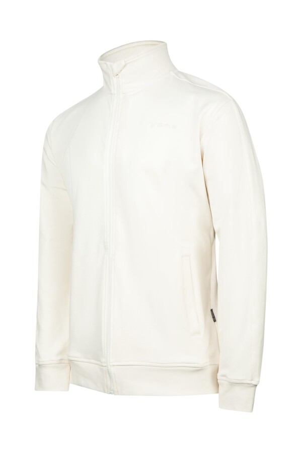 2AS Oreste Erkek İnterlok Tam Fermuarlı Sweatshirt Beyaz - 2AS (1)