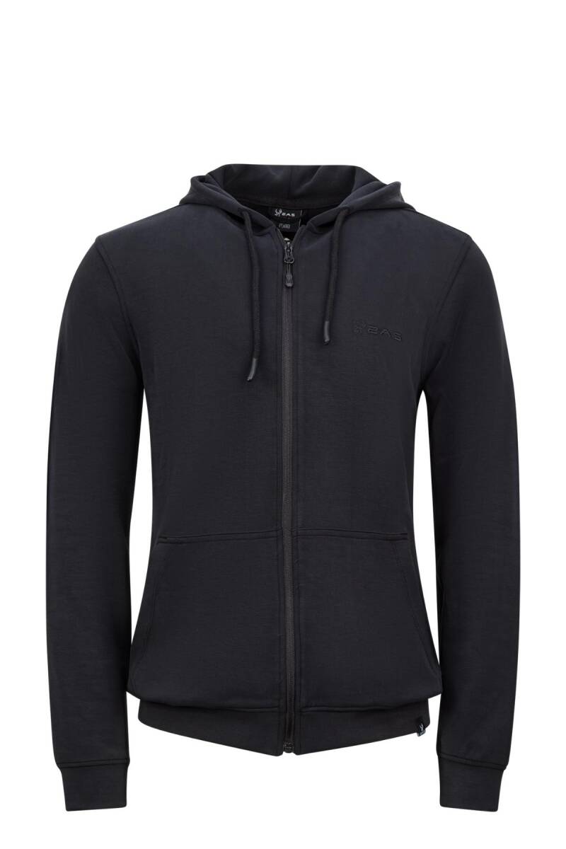 2AS Orgeen Kapşonlu Tam Fermuarlı Sweatshirt Siyah - 1