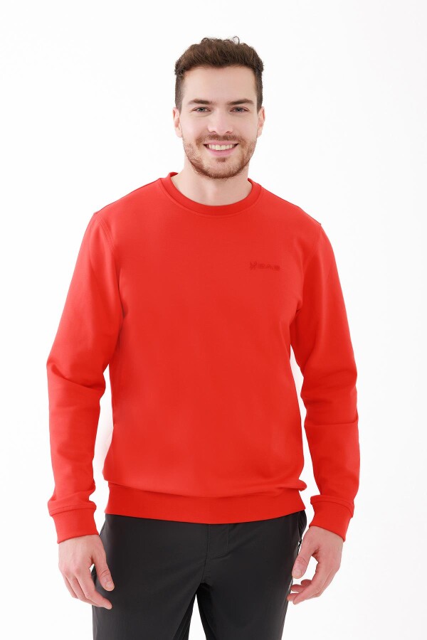 2AS Orlando Erkek İnterlok Sıfır Yaka Sweatshirt Kırmızı - 2AS