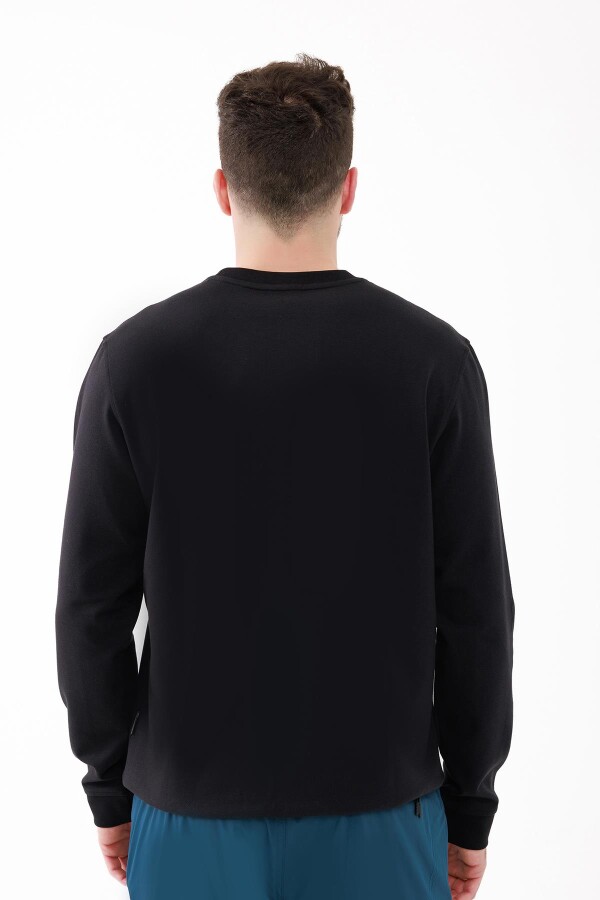 2AS Orlando Erkek İnterlok Sıfır Yaka Sweatshirt Siyah - 2AS (1)