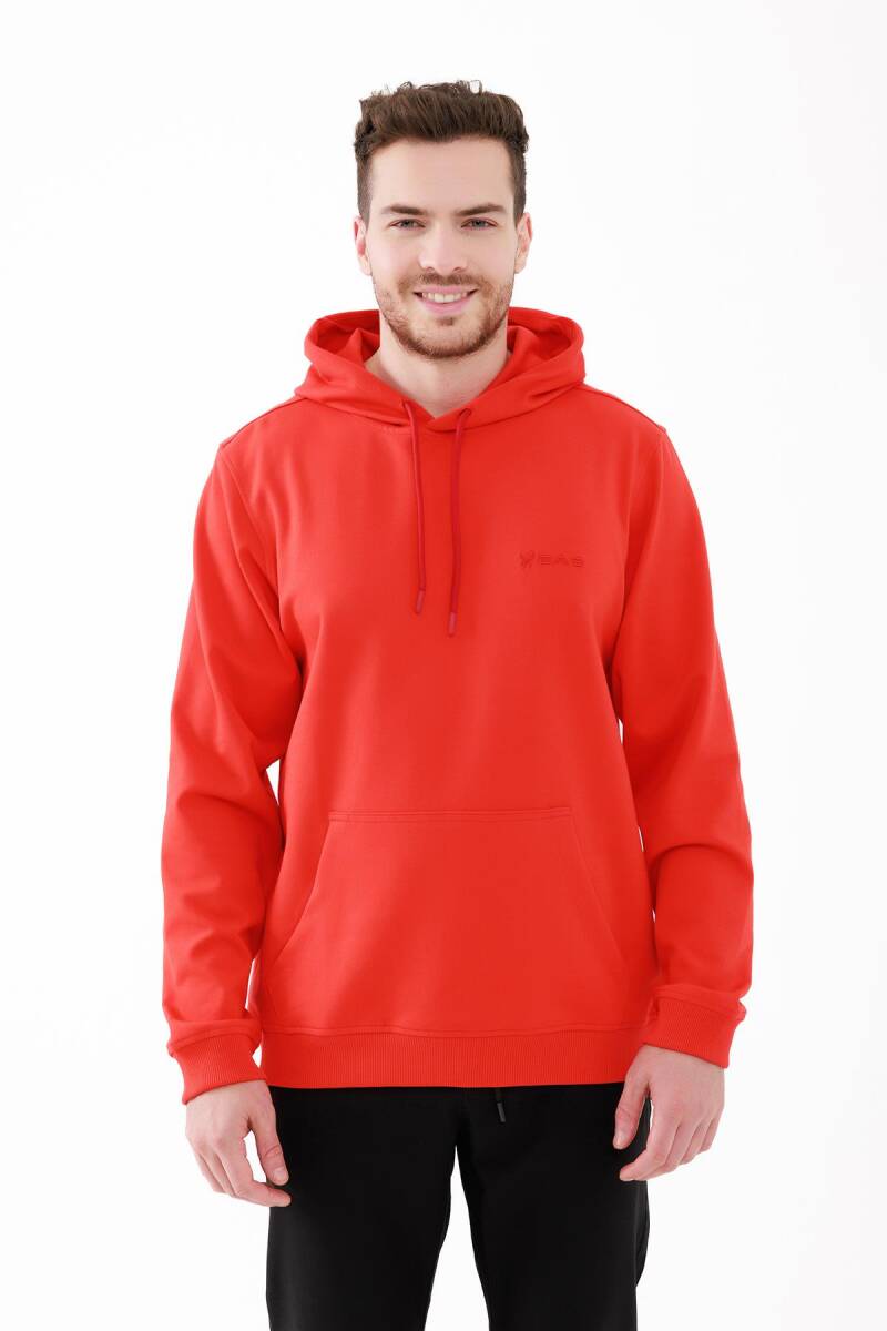 2AS Ozwet Kapşonlu Sıfır Yaka Sweatshirt Kırmızı - 1