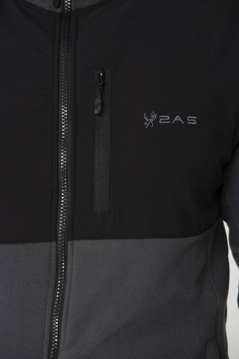 2AS Pana Tam Fermuarlı Parçalı Erkek Polar Sweatshirt - 2
