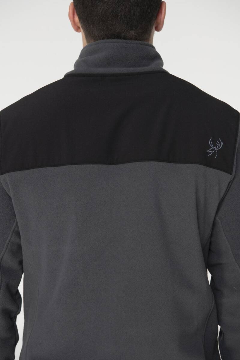 2AS Pana Tam Fermuarlı Parçalı Erkek Polar Sweatshirt - 3