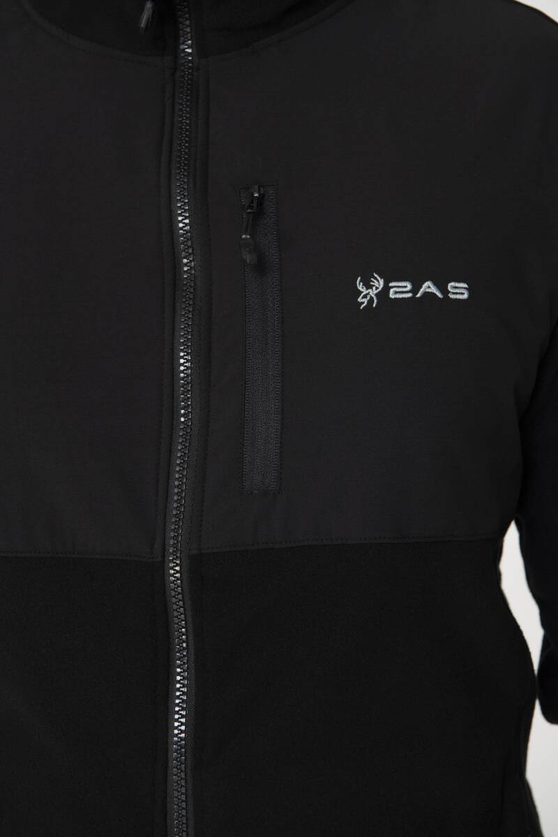 2AS Pana Tam Fermuarlı Parçalı Erkek Polar Sweatshirt - 2
