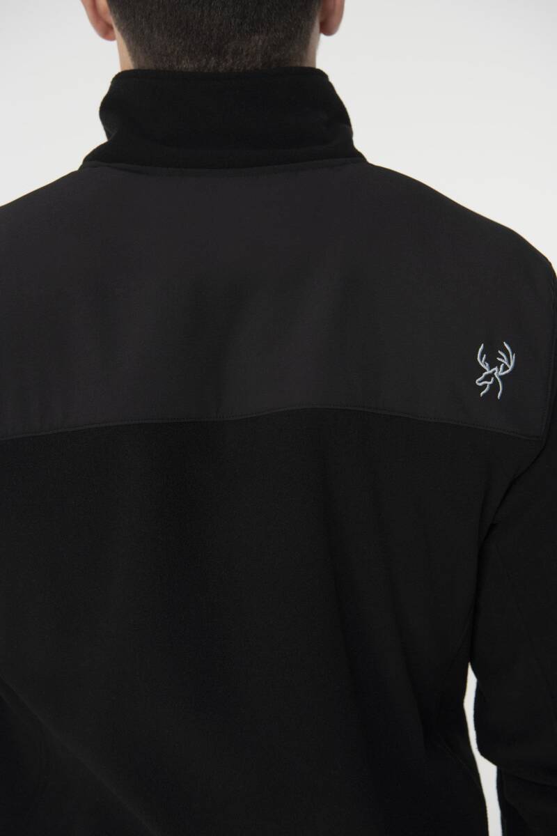2AS Pana Tam Fermuarlı Parçalı Erkek Polar Sweatshirt - 3