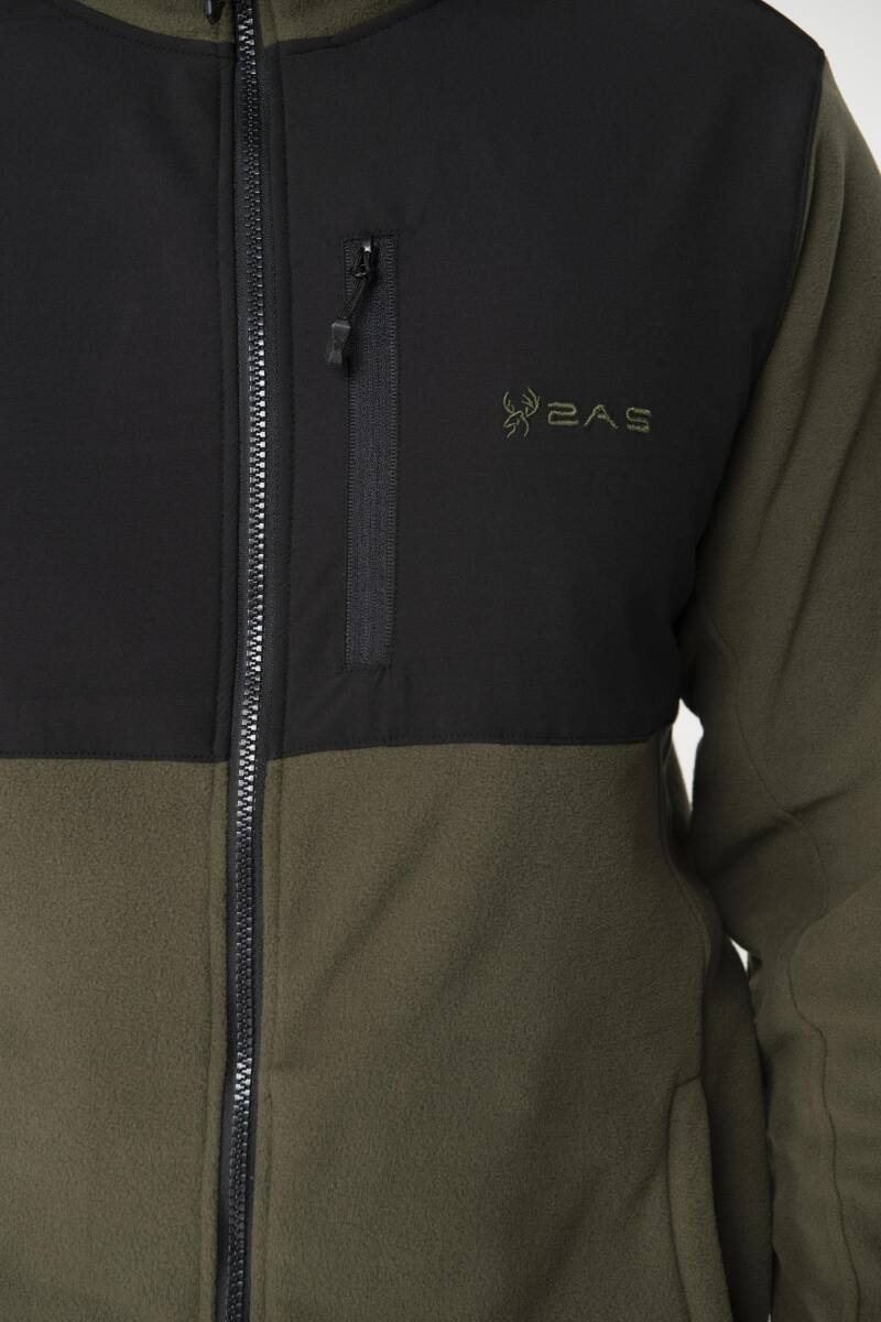 2AS Pana Tam Fermuarlı Parçalı Erkek Polar Sweatshirt - 2