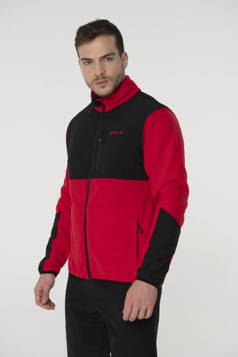 2AS Pana Tam Fermuarlı Parçalı Erkek Polar Sweatshirt - 1