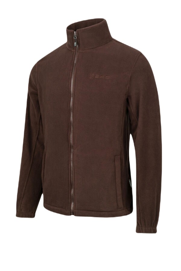 2AS Peak Tam Fermuarlı Heavy Erkek Polar Sweatshirt Kahverengi - 2AS (1)