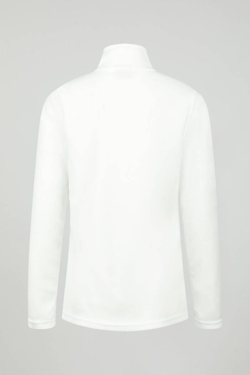 2AS Peridot Tam Fermuarlı Kadın Polar Sweatshirt Beyaz - 4