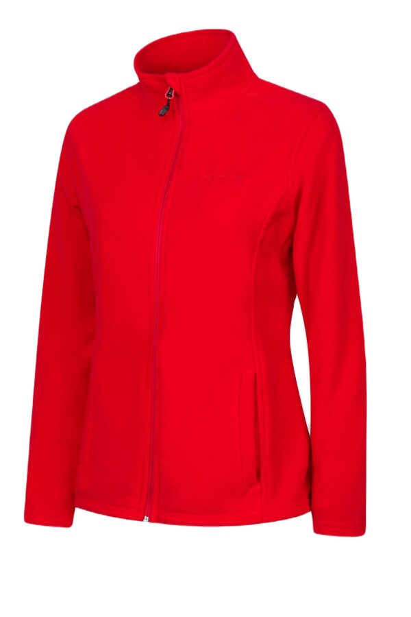 2AS Peridot Tam Fermuarlı Kadın Polar Sweatshirt Kırmızı - 2AS (1)