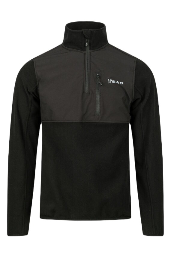 2AS Petan Yarım Fermuarlı Parçalı Erkek Polar Sweatshirt 