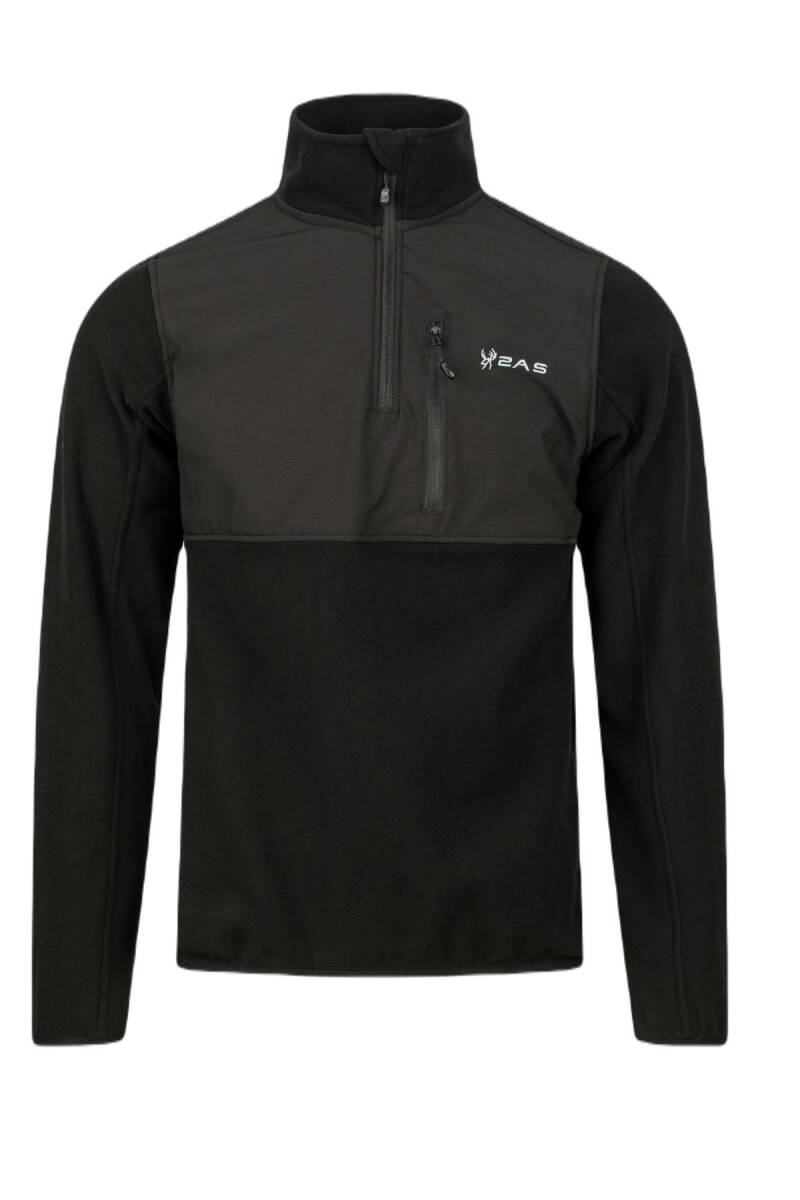 2AS Petan Yarım Fermuarlı Parçalı Erkek Polar Sweatshirt - 1