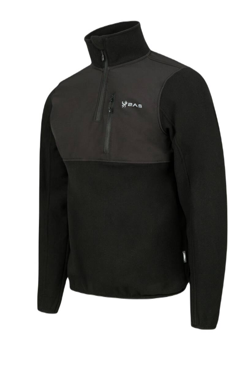 2AS Petan Yarım Fermuarlı Parçalı Erkek Polar Sweatshirt - 2