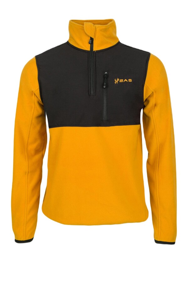 2AS Petan Yarım Fermuarlı Parçalı Erkek Polar Sweatshirt 