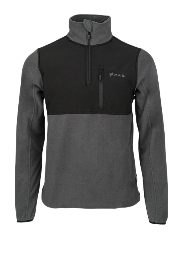 2AS Petan Yarım Fermuarlı Parçalı Erkek Polar Sweatshirt 