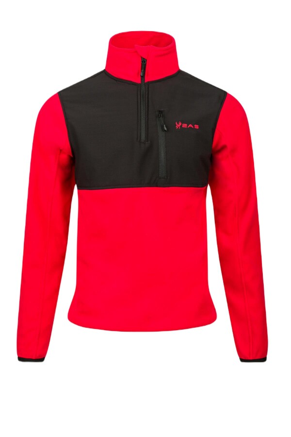 2AS Petan Yarım Fermuarlı Parçalı Erkek Polar Sweatshirt 