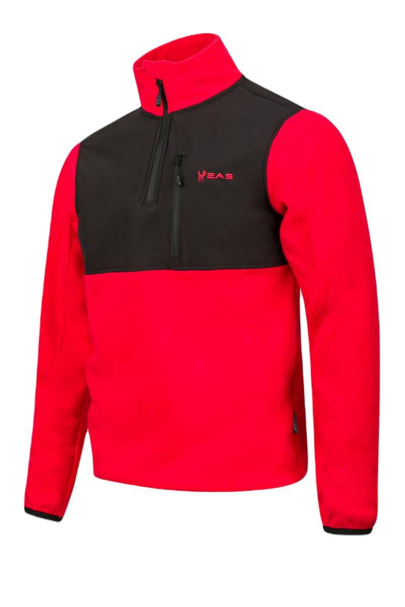 2AS Petan Yarım Fermuarlı Parçalı Erkek Polar Sweatshirt - 2