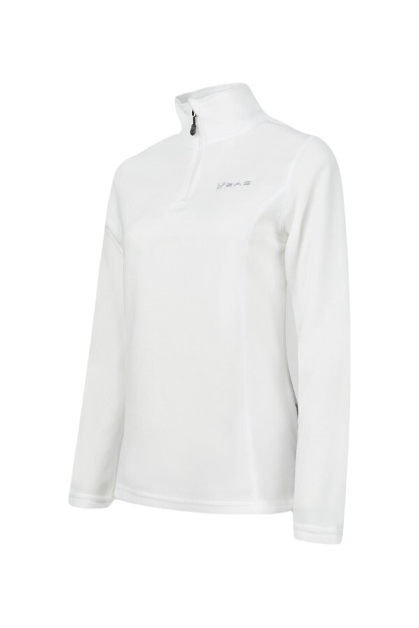 2AS Pinna Yarım Fermuarlı Kadın Polar Sweatshirt Beyaz - 2AS (1)