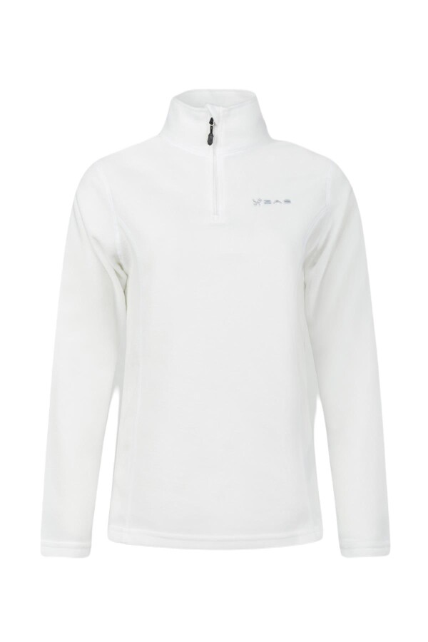 2AS Pinna Yarım Fermuarlı Kadın Polar Sweatshirt Beyaz 