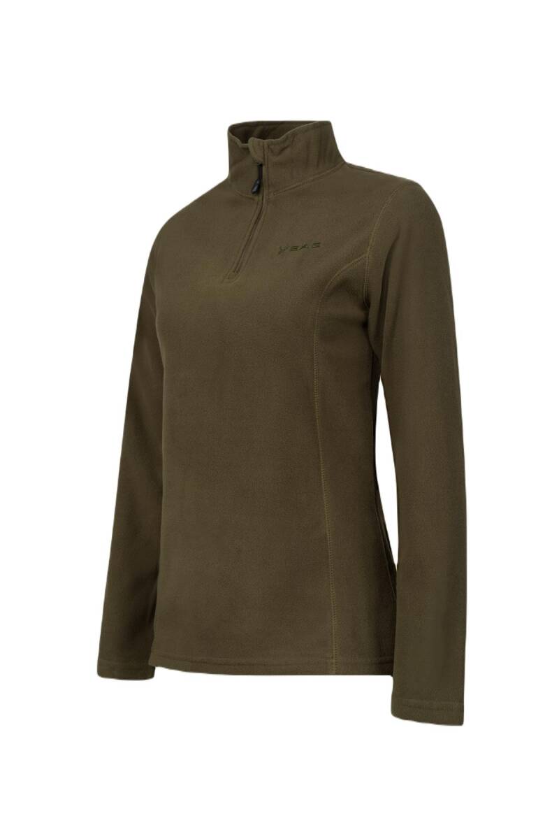 2AS Pinna Yarım Fermuarlı Kadın Polar Sweatshirt Haki - 2