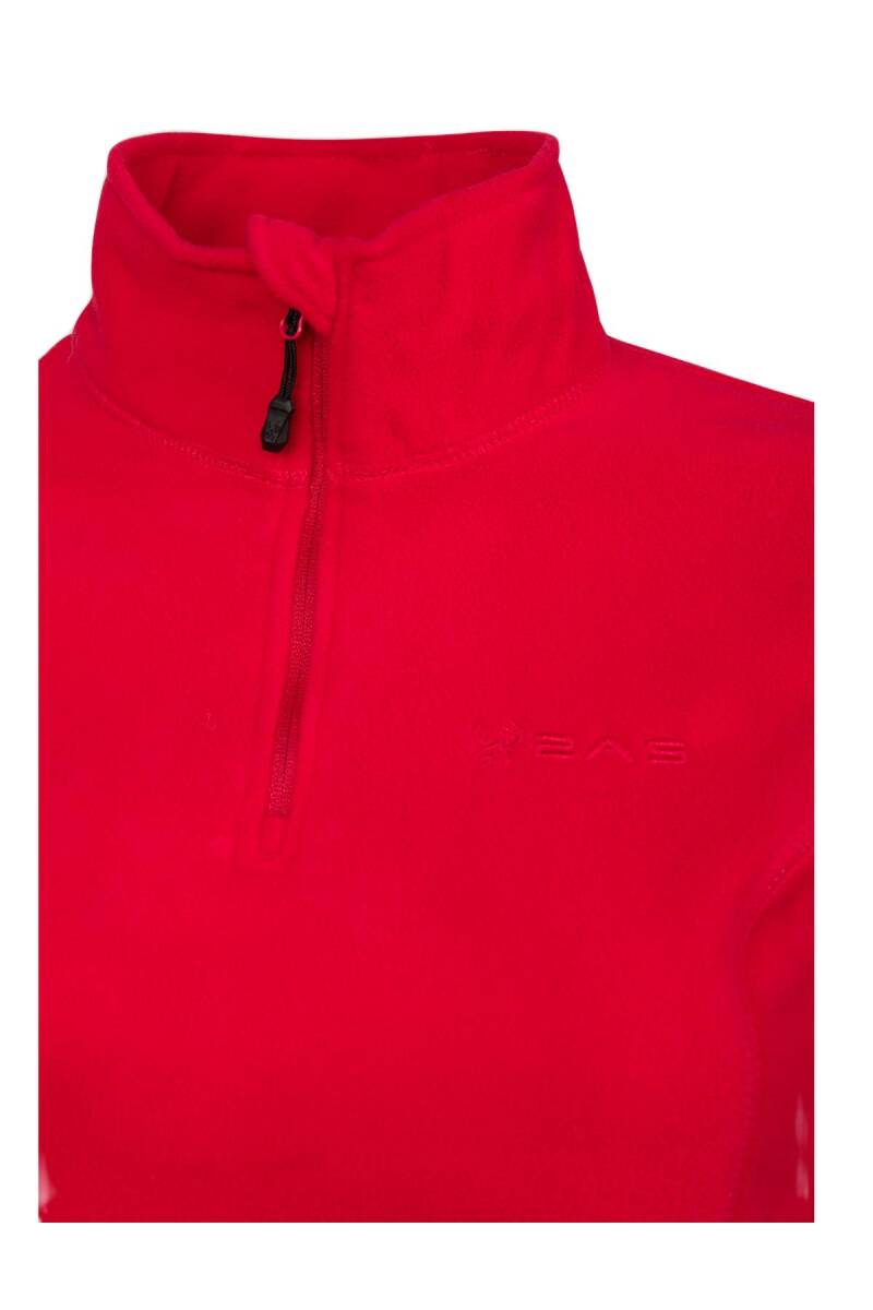 2AS Pinna Yarım Fermuarlı Kadın Polar Sweatshirt Kırmızı - 4