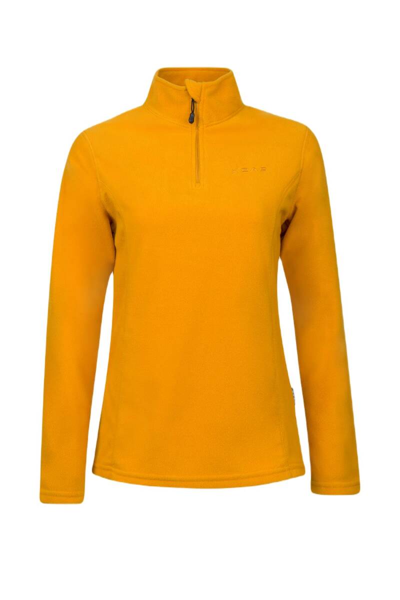 2AS Pinna Yarım Fermuarlı Kadın Polar Sweatshirt Koyu Sarı - 1
