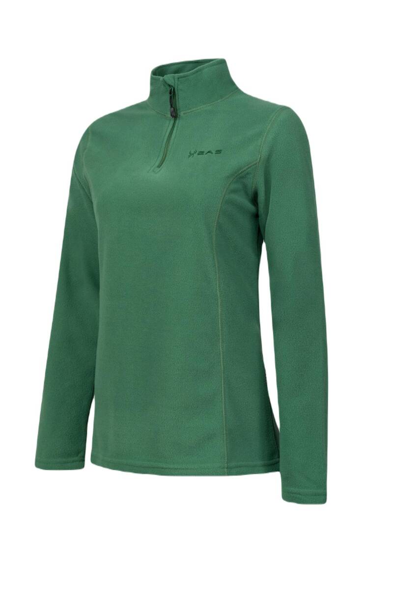2AS Pinna Yarım Fermuarlı Kadın Polar Sweatshirt Yeşil - 2