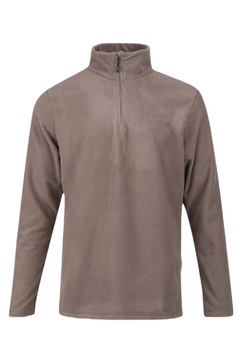 2AS Purna Yarım Fermuarlı Erkek Polar Sweatshirt Açık Füme - 1